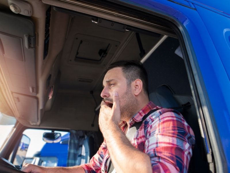 truck driver yawning